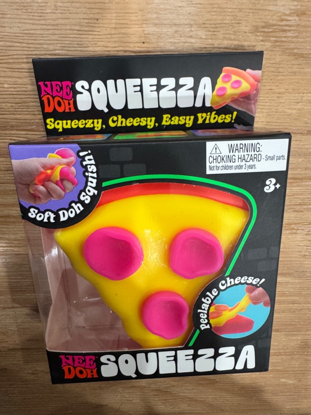 Needoh Squeeza Yellow & Pink Pizza Squishy Toy